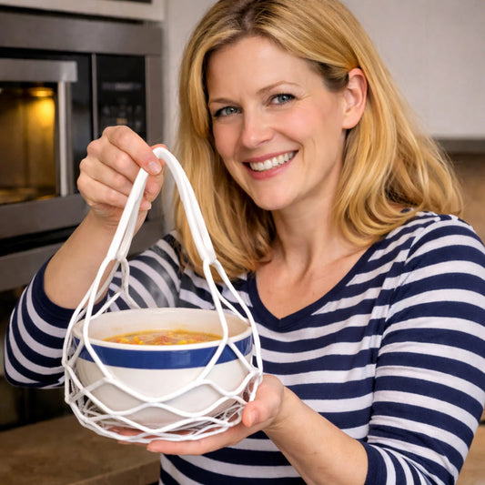 Sac en filet de silicone et dessous de plat