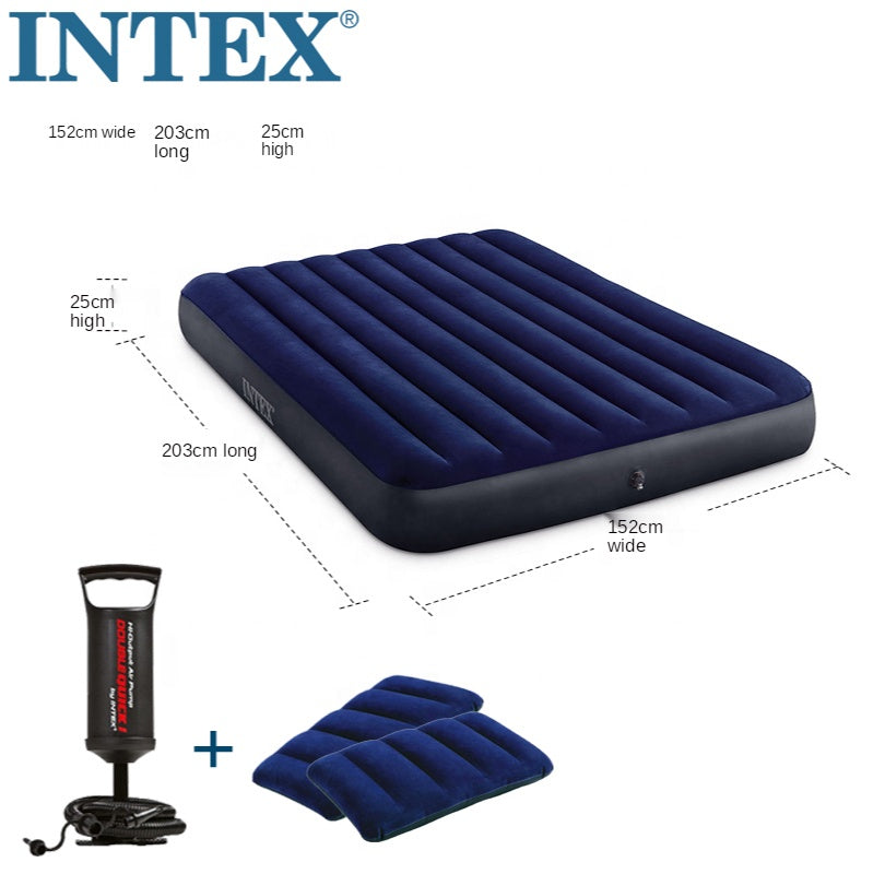 INTEX Matelas gonflable 3 places + 2 oreillers + Pompe